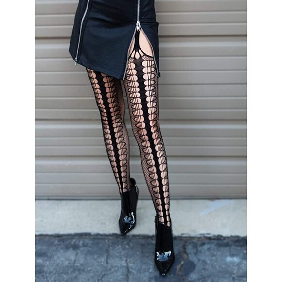 FISHNET Stockings Garter Mesh Lingerie Bodysuit Body Soft BDSM Bondage Cosplay - Picture 1 of 9